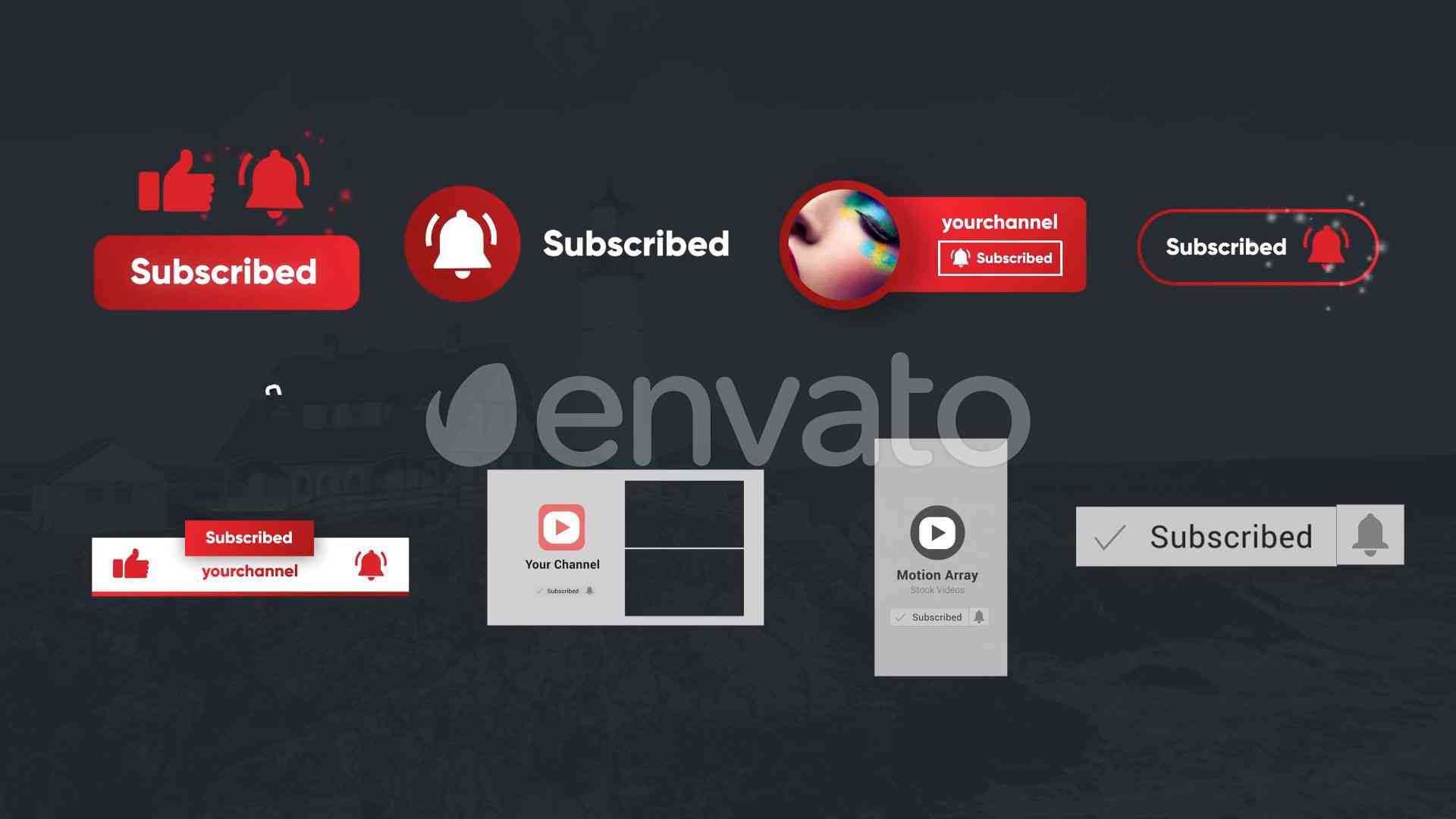 Subscribe Button Template After Effects 04 Trends Logo