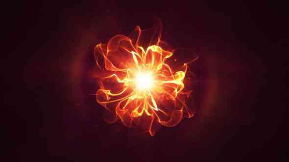 Alt text for intense gaming logo intro with high-energy fire and burning particle effects.