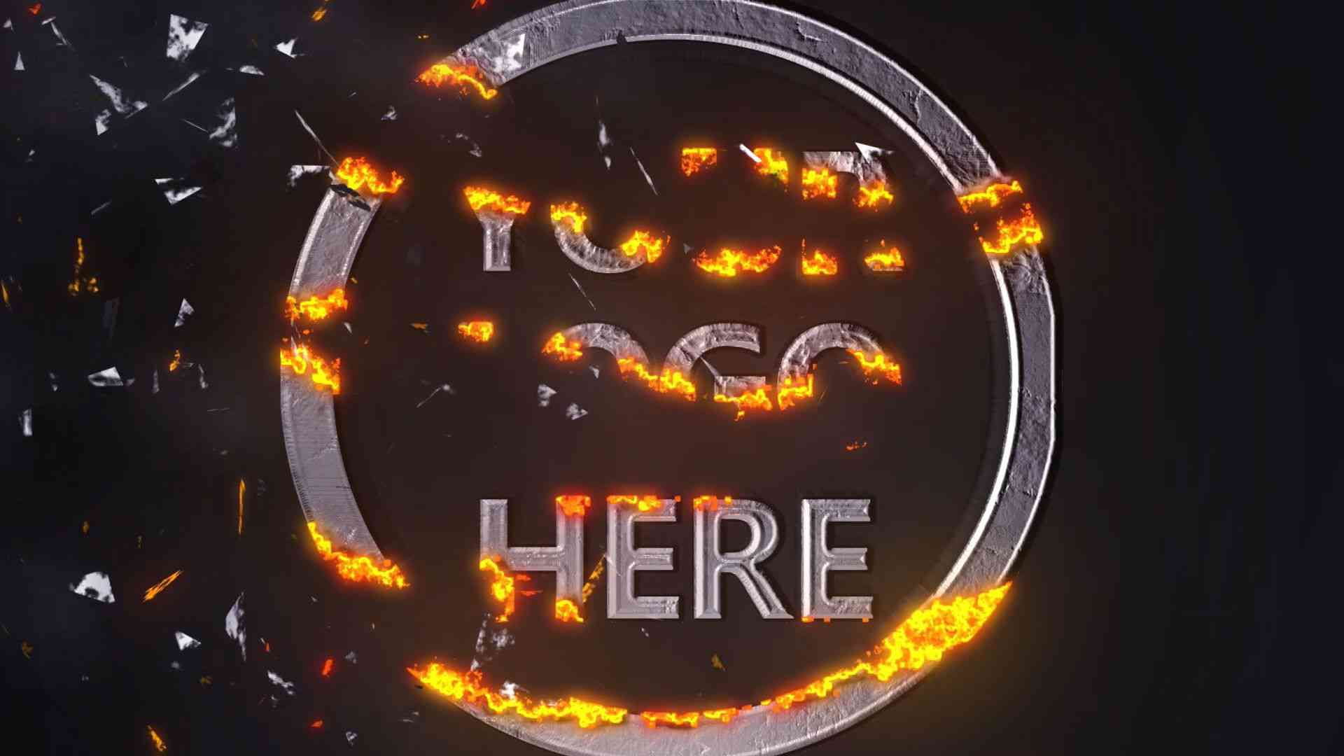 Silver Metal Damage Destruction Logo Intro After Effects Template