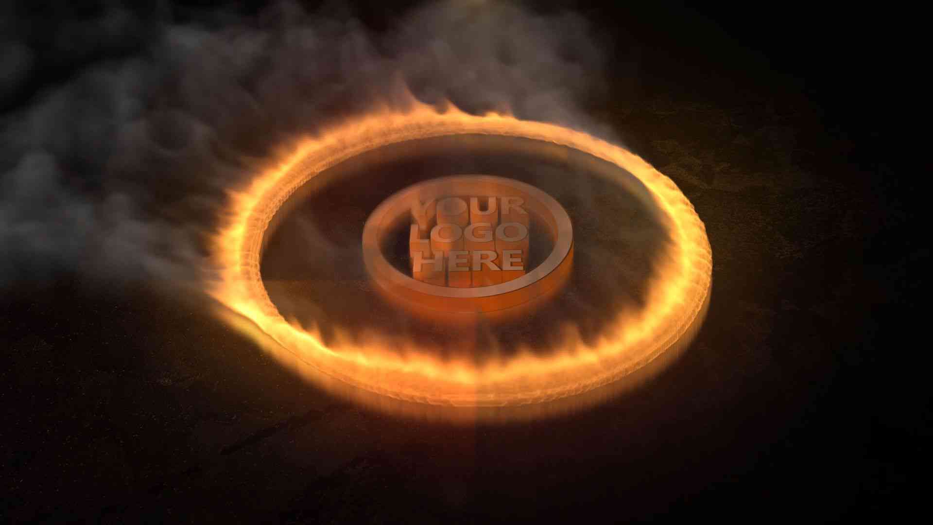Dynamic Spinning Fire Logo Reveal After Effects Template