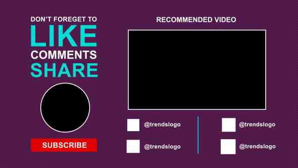 Outro End Screen Template Free After Effects #12 - TRENDSLOGO.COM