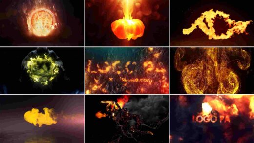 Featured image of 10 free fire and explosion logo reveal templates for After Effects