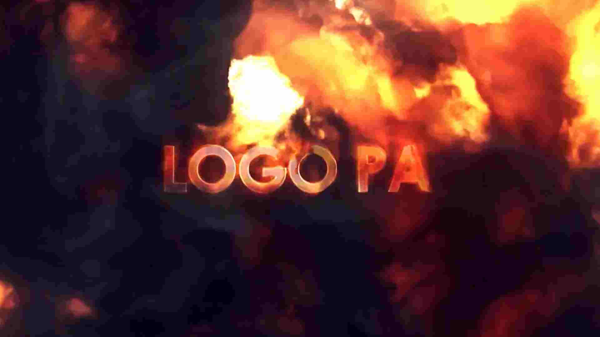 Preview of Burning Trail Logo Reveal, a dynamic fire streak effect.