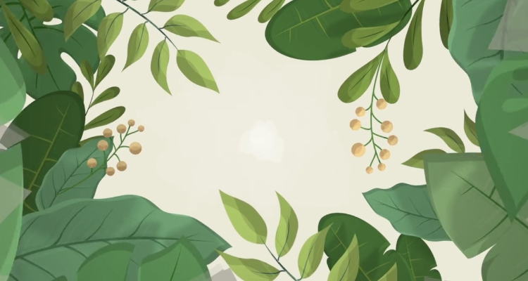 Growing Leaves Logo, unique organic reveal template.