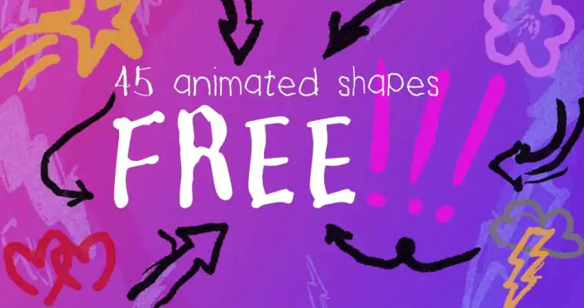 45 Free Hand-Drawn Animated Shapes and Symbols for Video Editing